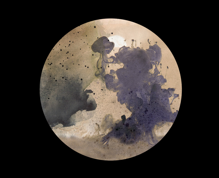 Dark moon akvarel collage