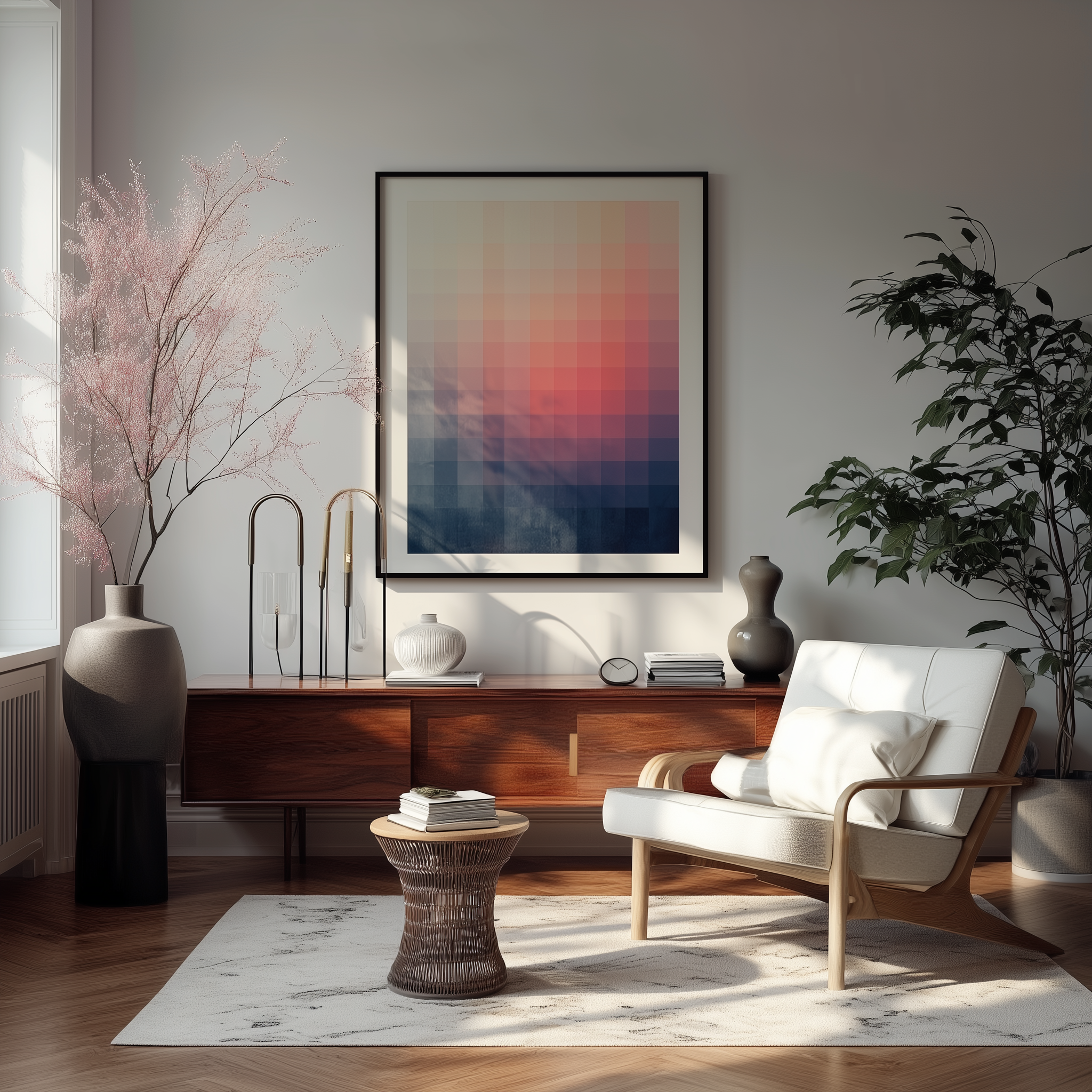 Interiør med plakat